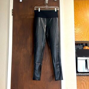 Faux leather leggings NWOT never worn stretchy waist